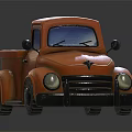 Electric Toy Orange Vintage Pickup Truck Classic Retro Kids Play Vehicle Design
