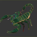 Vibrant Green Scorpion Decorative Figurine with Curved Tail and Intricate Claws
