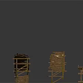 Worn Wooden Table And Chair Components For Scene Design And Decoration