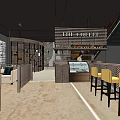 The Coffee Shop Interior With Bar Counter Yellow Bar Stools And Hanging Lights