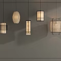 Modern Woven Pendant Lights with Unique Designs Hanging on Grey Interior Wall