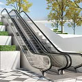 modern elevator escalator square escalator outdoor elevator 3d model