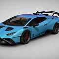 Light Blue Sports Car With Aerodynamic Features