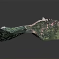 Great Wall Scenery With Green Mountains Lush Vegetation And Ancient Watchtower