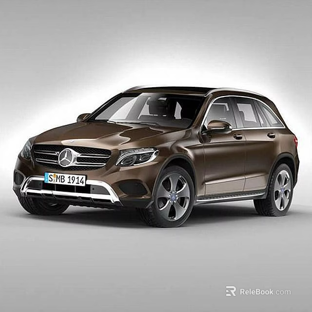 Modern Technology Exhibition Hall Showcasing Brown Mercedes SUV With License Plate 3d model 
