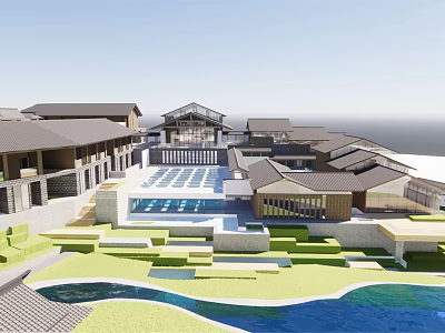 New Chinese Homestay Homestay Building Small Town Country Residence Resort Hotel Villa 3d model