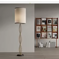 Modern Floor Lamp Bookshelf Books 3d model