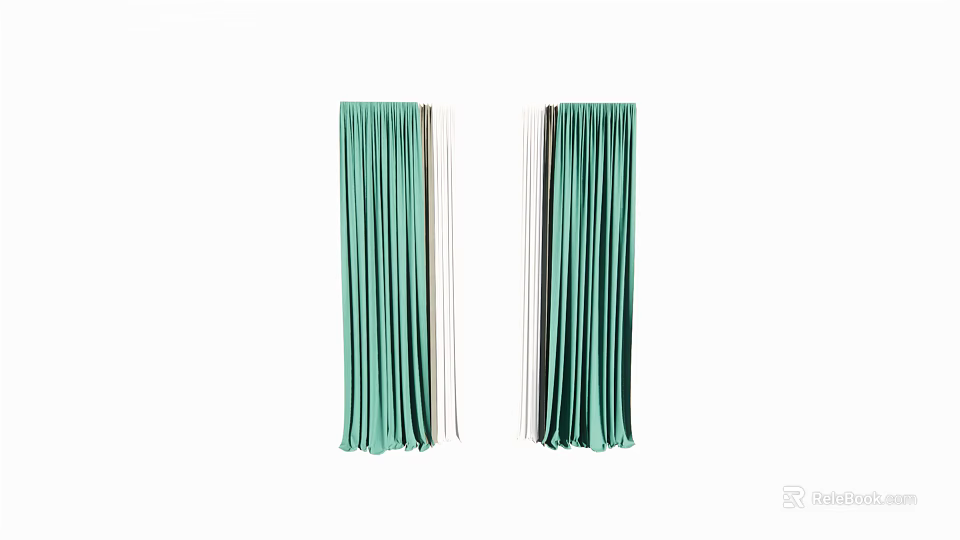 Green Fringe Curtains for Modern Home Decor Long Hanging Design with Soft Texture 3d model 