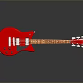 Red Electric Guitar With Glossy Body Rosewood Neck And Chrome Hardware