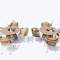 Modern Outdoor Tables and Chairs Outdoor Tables and Chairs Casual Tables and Chairs Dining Tables and Chairs 3d model