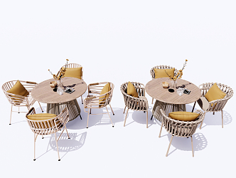 Modern Outdoor Tables and Chairs Outdoor Tables and Chairs Casual Tables and Chairs Dining Tables and Chairs 3d model