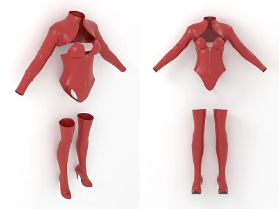 Corset Boots Shawl Women Clothing Sexy Women 3d model