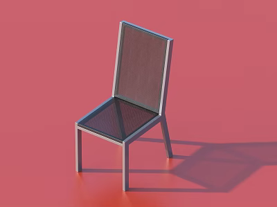 Modern Single Chair With Metal Frame And Mesh Seat Back Design 3d model