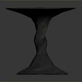 Modern Dining Table With Octagonal Shape Twisted Pedestal Base And Textured Top 3d model