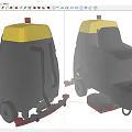 Yellow And Gray Industrial Riding Floor Scrubbers For Commercial Cleaning