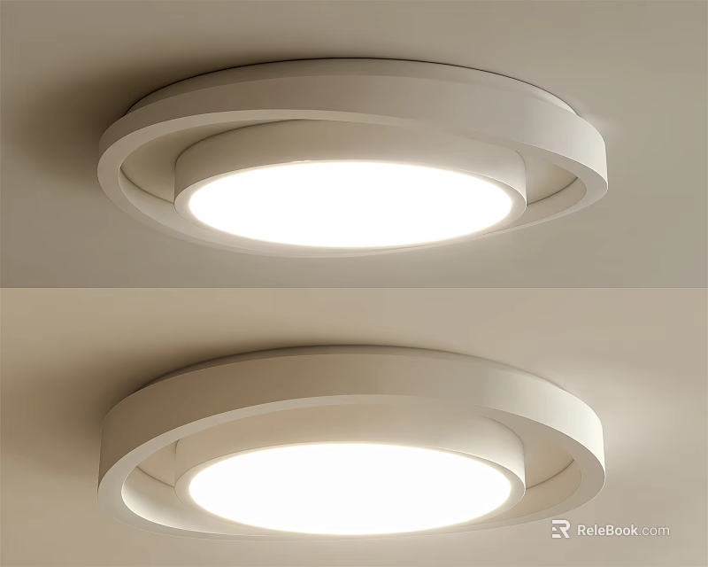 Modern Minimalist White Circular Flush Mount Ceiling Light With Sleek Design And Even Glow 3d model