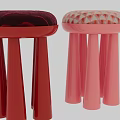 Vibrant Stylish Round Upholstered Sofa Stool With Bright Glossy Legs For Modern Cozy Home Spaces