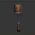 Ornate Wooden Hammer With Metal Spikes Chain And Tassel Decorative Design