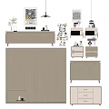 Modern Furniture Collection With Drawer Cabinets Double Door Units And Decorative Items
