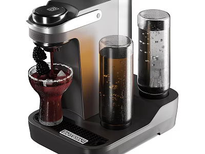 Modern Beverage Making Daily Appliance With Three Containers And Drink Dispenser 3d model