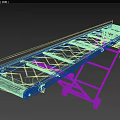 Industrial Inclined Mobile Conveyor Belt With Black Ribbed Surface And Metal Frame