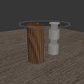 Modern Round Glass Top Coffee Table With White And Wooden Base Design
