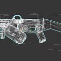 Detailed Vintage Military Shotgun With Tactical Grenade And Metal Design
