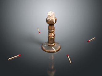 Modern Candle Lighting Supplies Candlestick Red Candle White Candle Dinner 3d model