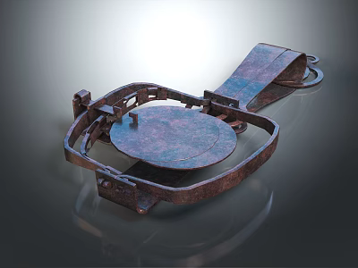 Rusty Metal Agricultural Equipment With Clamp Structure For Farming Use 3d model