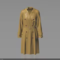 Stylish Yellow Double Breasted Belted Long Trench Coat Fashion Design