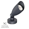 Black Adjustable Outdoor Spotlight With Rotatable Head And Multiple Bulbs