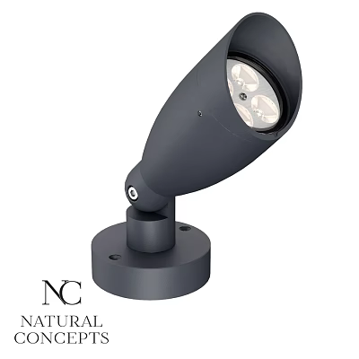 Black Adjustable Outdoor Spotlight With Rotatable Head And Multiple Bulbs 3d model