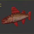 Decorative Brown And Red Fish Ornament With Red Fins And Tail For Household