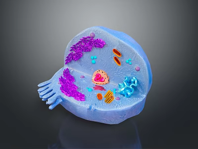 Medical Device 3D Cell Structure With Nucleus Endoplasmic Reticulum And Internal Organelles 3d model