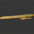 Long Fresh Crusty Golden Baguettes Arranged On Black Reflective Surface
