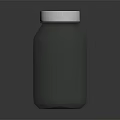 Dark Shiny Bottle With White Cap And Smooth Surface On Dark Background 3d model