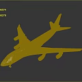 Worldwide Services Passenger Airplane With White Black Yellow Livery And Four Engines Design