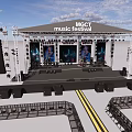 MCCT Music Festival Stage Setup With Large Screens Sound Equipment And Lighting Rigs