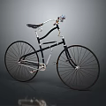 Vintage Bicycle With Black And Silver Frame Large Wheels Classic Design