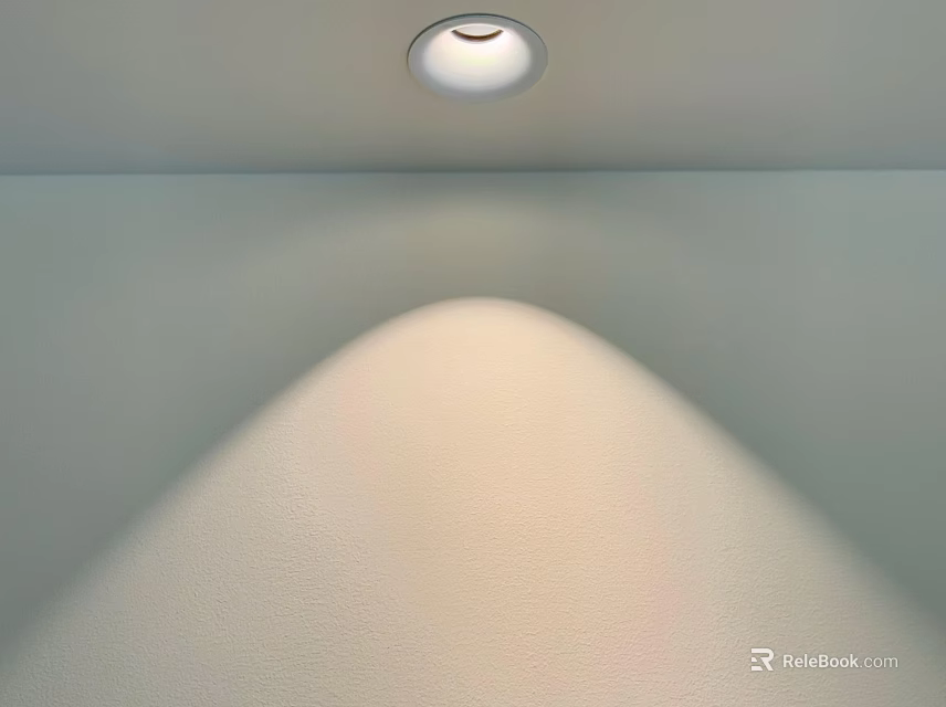 Ceiling Mounted Downlight Spotlight With Soft Light Projection On Indoor Wall 3d model 