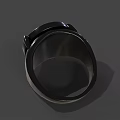 Black Ring With Green Paw Print Stylish Unique Jewelry Design Piece