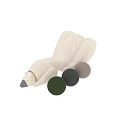 Green Bear Shaped Lounge Chair With Soft Material And Gold Chain Accent Design