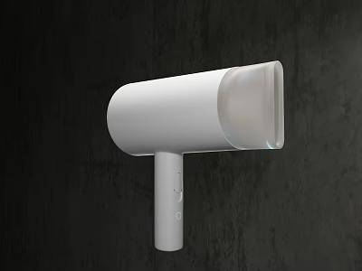 White Electric Hair Dryer with Modern Sleek Design for Daily Personal Grooming Use 3d model