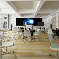 modern classroom 3d model