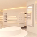 Pure White Warm Simple Style Jewelry Store 3d model