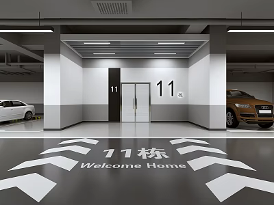 Modern Parking Underground Garage 3d model