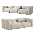 Beige Modern Sectional Sofa With Plush Cushions And Modular Design 3d model