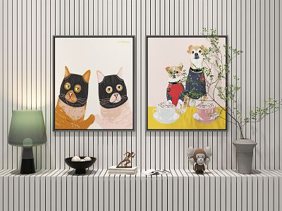 Nordic Animal Painting Animal Decorative Painting 3d model