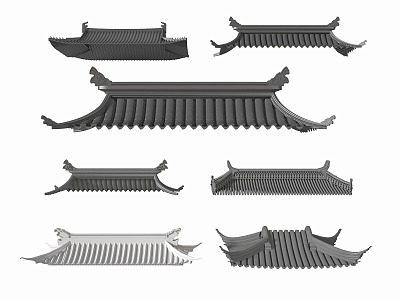 New Chinese Eaves Tile Eaves Combination 3d model