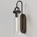 Modern Wall Lamps With Metal Frames Glass Shades And Illuminated Bulbs